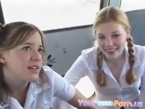 Teacher Has A Threesome With 2 Schoolgirls On The Bus free