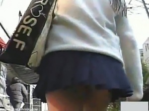 Asian belles get their underskirts filmed