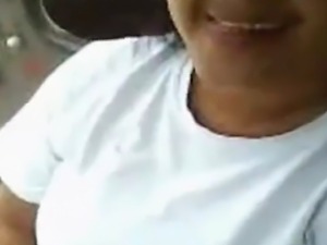 An cute Indian whore wife in a truck fucking the driver while her husband is...
