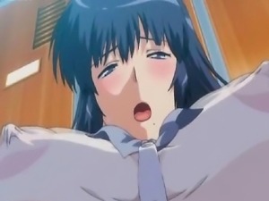 Busty anime teenie gets fingered and gets wet