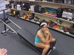 Muscled Up Amateur Slut Getting Naked In A Pawn Shop