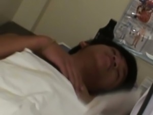 Asian twink doctor examining ass