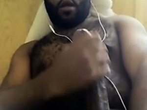 Big Black Guy Masturbating