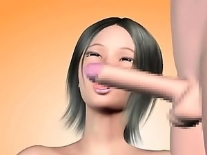 3D animated blowjob