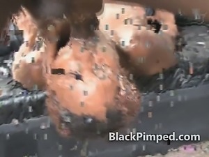 Black on black extreme rough pimp sex