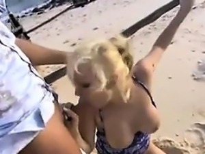 Blonde Babe Anal Fucked At The Beach
