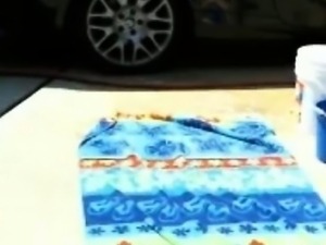 Hot Blonde Washes Car Naked On Webcam F