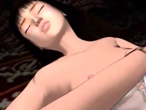Sexy 3D anime babe rubbing pussy
