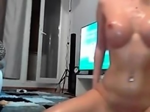 Sexy blonde teen ride a dildo on webcam