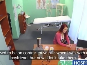 FakeHospital Sexy redhead surprises doctor with whats inside her pussy