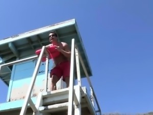 Muscular Lifeguard Gets Jumped By Surfer Chics