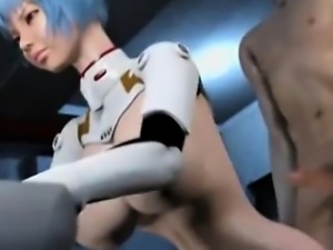Animated doll with huge tits gets anal