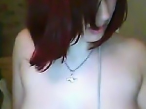 Red Haired Girl Showing Her Nice Boobs