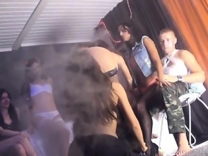 Group orgy porn video of lovely college chicks fucking