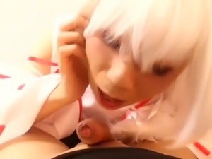 Cute asian cosplay CD gives an amazing blowjob