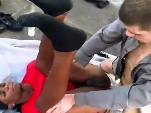 Black dude getting hard interracial gay anal fucking for pay