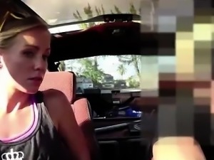 Blonde babe trades sex for cash on spy cam