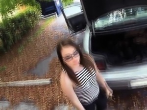 Chick in glasses pawns her BFs stuff and banged by pawn man