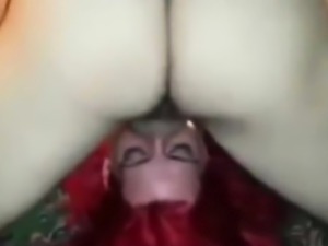 Amateur Horny redhead chick facefuck