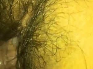 Fucking a really wet hairy vagina - closeup