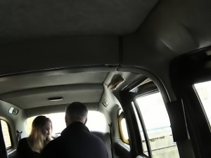 Natural busty blonde in fake taxi banged