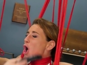 BDSM hardcore action with ropes and extreme coitus