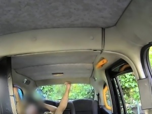 Huge boobs blonde anal banged in London fake taxi