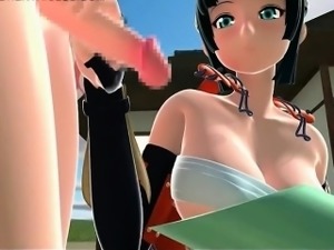 Anime anime slurps her twat juices masturbating