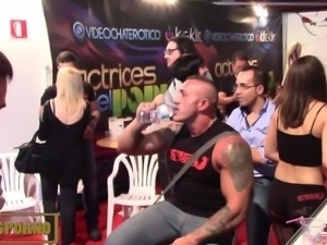 Spanish pornstars domination show on stage