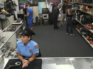 Latina with big tits gets her pussy screwed by pawn guy