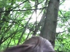 Slut got money to be fucked and creampied outdoors