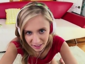 Dumb Blonde Rachel James Sucks On A Massive Cock