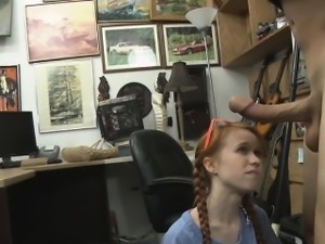 Pretty Red Haired Teen Dolly Little Blowjob In Office