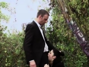 Outdoor facefucked british submissive cumswallowing