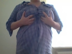 BBW Taking of blouse and bra