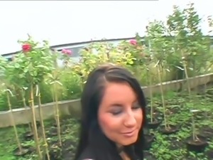 Darky haired Learner Beauty appreciating Anal shafting in the Garden in Point...