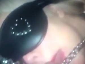 She loves sucking my cock. Blindfolded bitch.