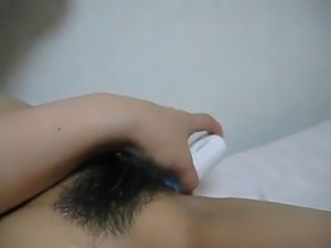 jap hairy pussy masturbation