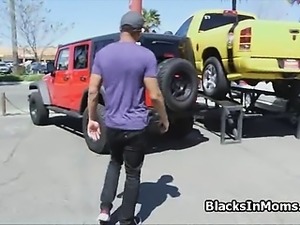 Big tit car dealer big black cocked