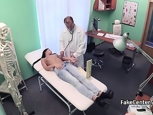 Doctor cumming in patients mouth