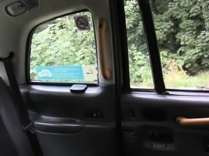 Fake taxi driver bangs huge tits babe outdoor