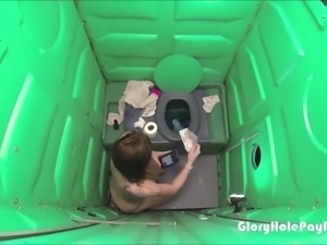 Porta Gloryhole Mall Rat parking lot Blowjob in public porta potty gloryhole