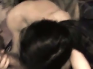 Trashy woman sucking big dick balls deep in amateur POV clip