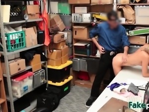 Blonde Thief Gets Banged From Behind In Office
