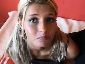 Blonde school woman with rides huge penis that is hard