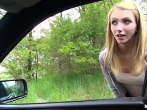 Captivating blonde teen getting hammered hardcore outdoor