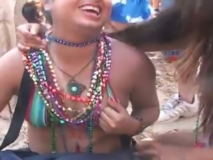 Lots of slutty amateur bitches party hard and show off their titties