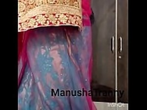 Remove my saree - B&#039_day girl Manusha Tranny in traditional attire and...