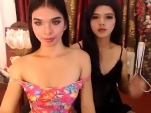 Two beautiful webcam shemales indulge in exciting anal sex