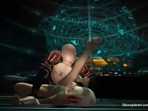 3d big breasted fucked hard on space station